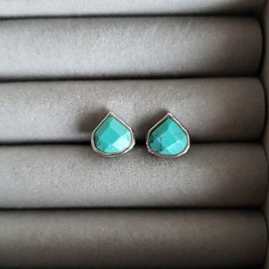Aqua stone stud earrings